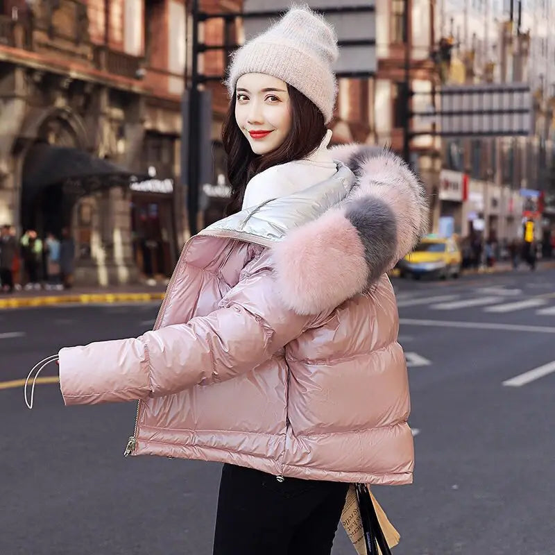 Puffer Jacket with Faux Fur Hood