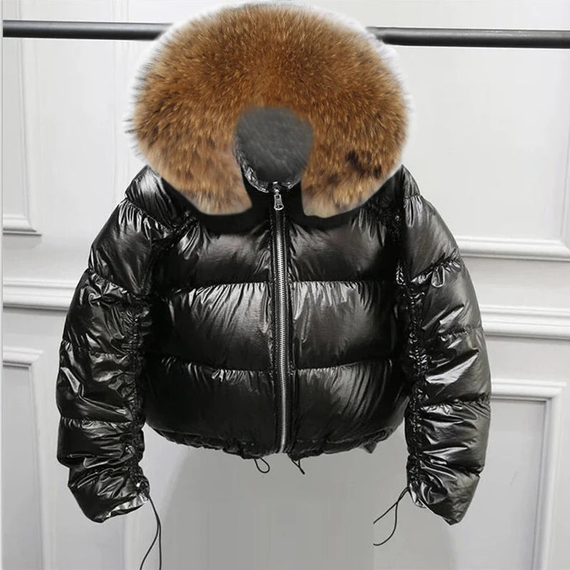 Puffer Jacket with Faux Fur Hood