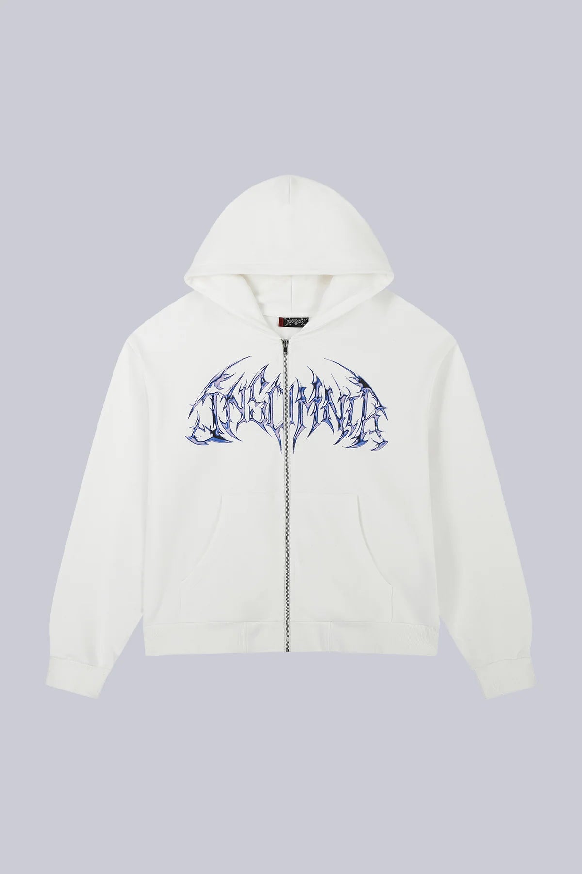 White Cross Zip Hoodie