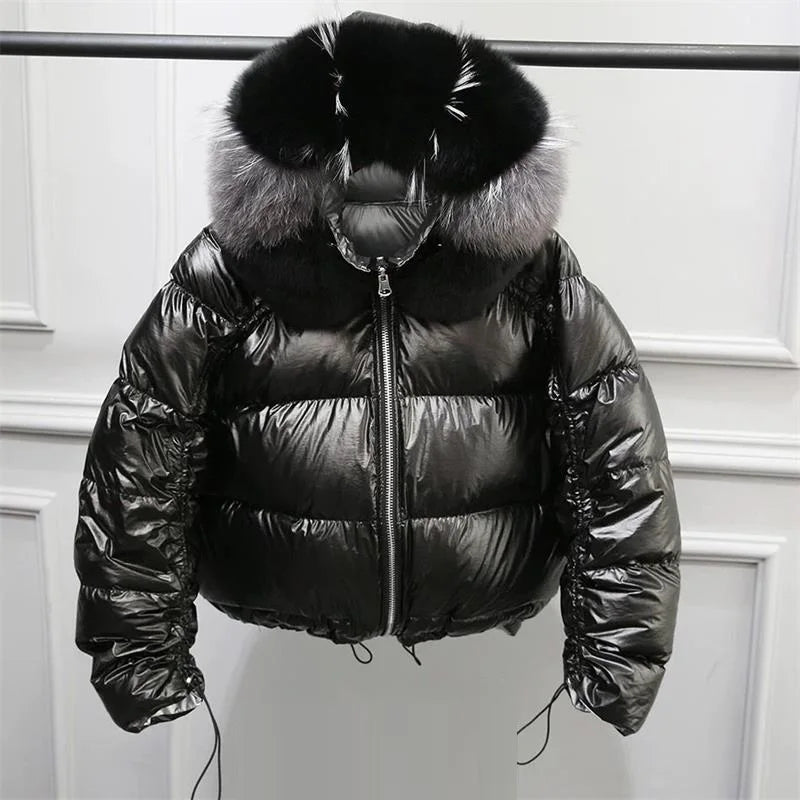 Puffer Jacket with Faux Fur Hood