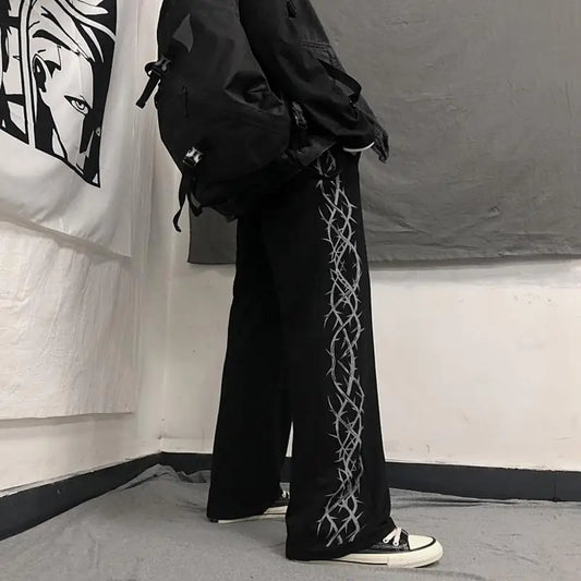 Japanese Y2k Oversize Graphic Wide Sweatpants Men Streetwear