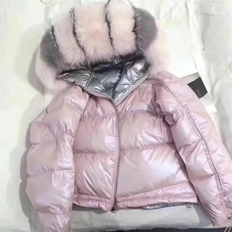 Puffer Jacket with Faux Fur Hood