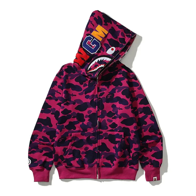 AAPE BY A BATHING APE Classic Camouflage Shark Autumn Hoodie