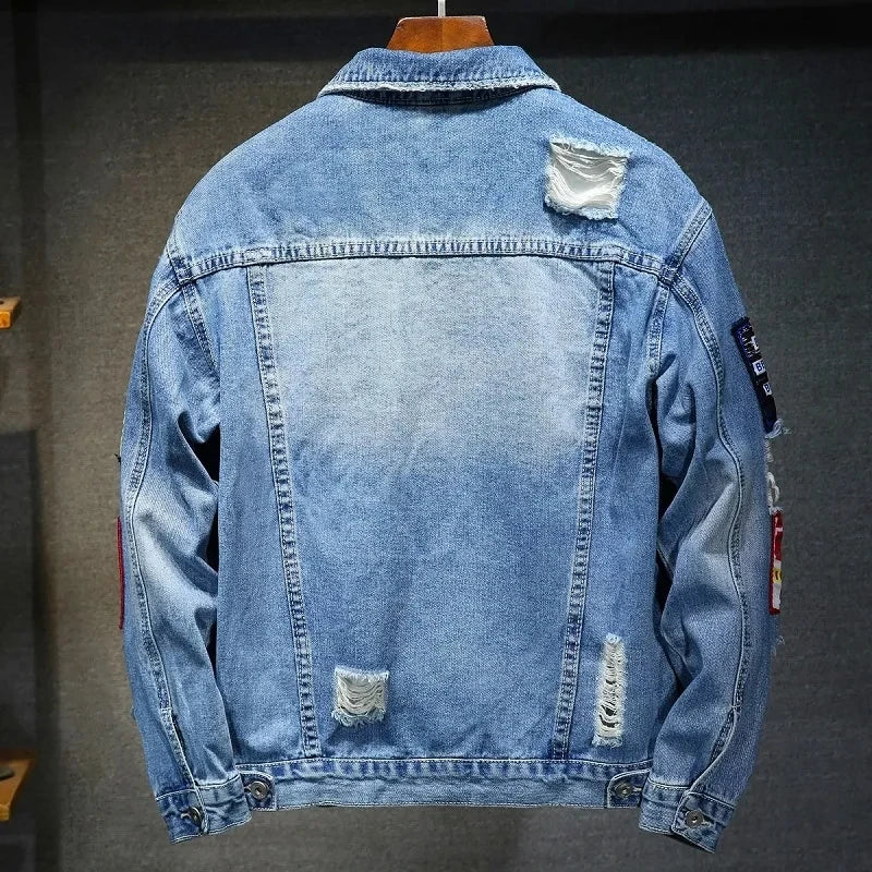 Denim Jacket for Men&nbsp; and Women Hip Hop Streetwear