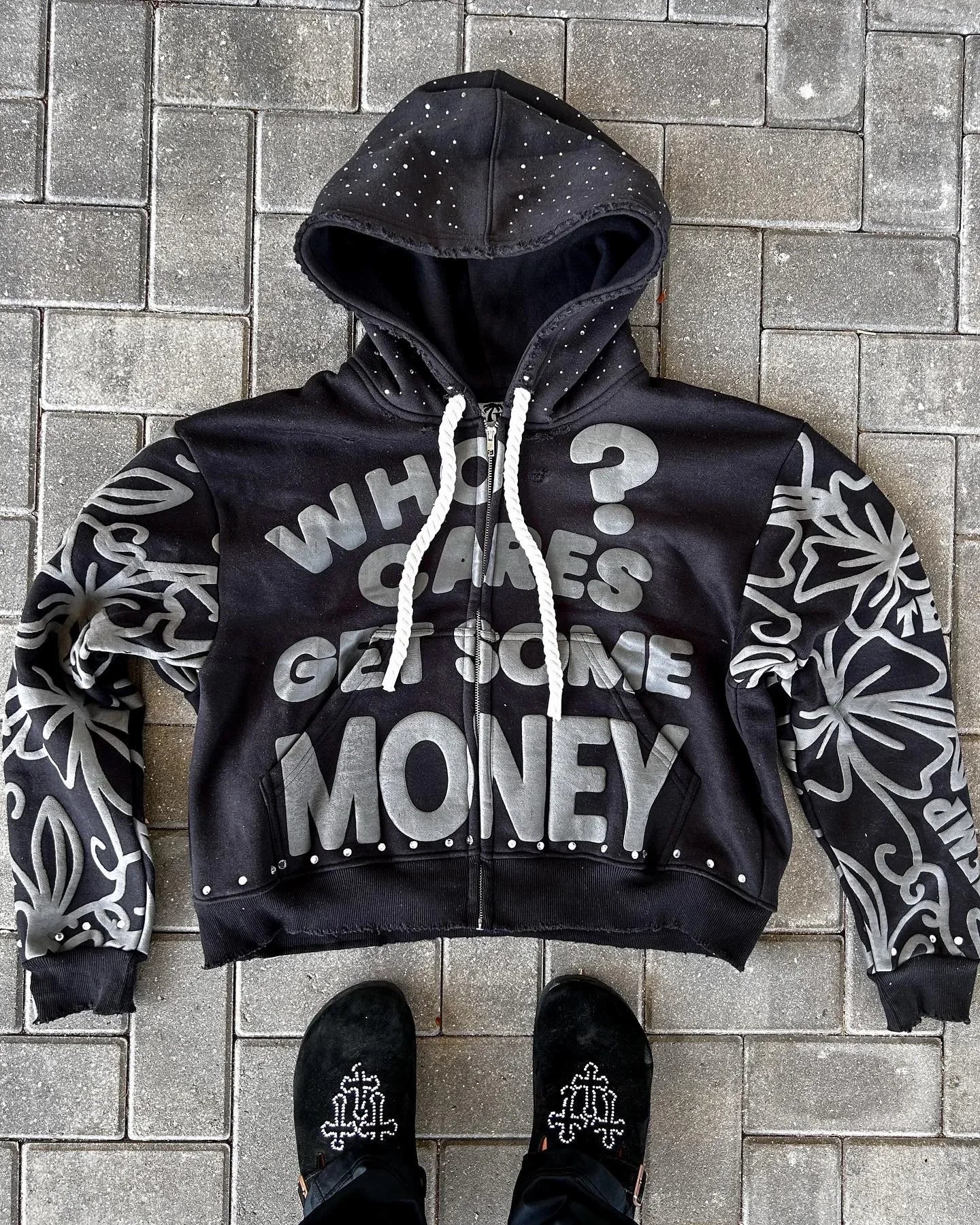 Y2K Zip Hoodie American Hip Hop