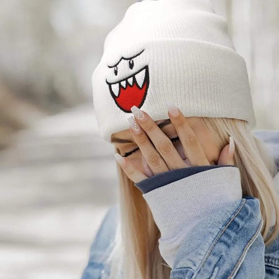 Ghost Face Embroidered Beanie