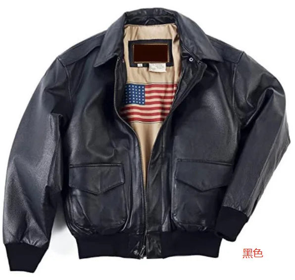 Men’s Classic Leather Bomber Jacket