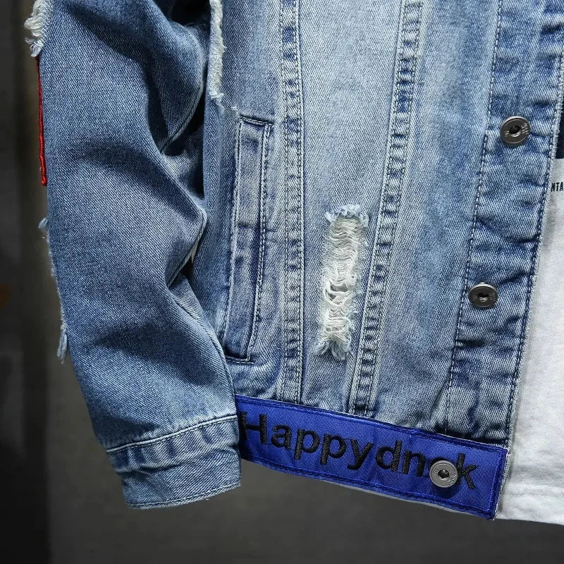 Denim Jacket for Men&nbsp; and Women Hip Hop Streetwear