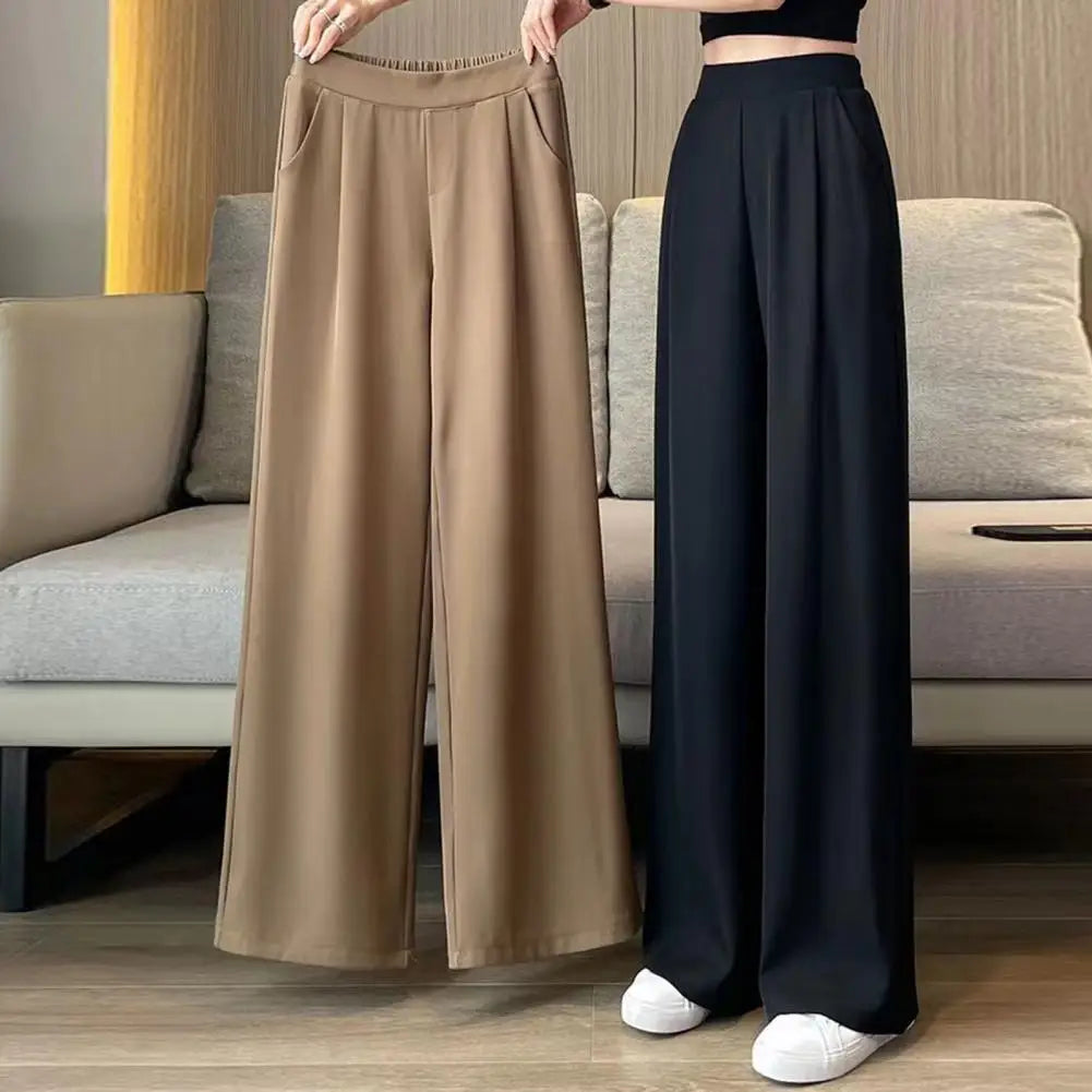 High-Waisted Wide-Leg Trousers