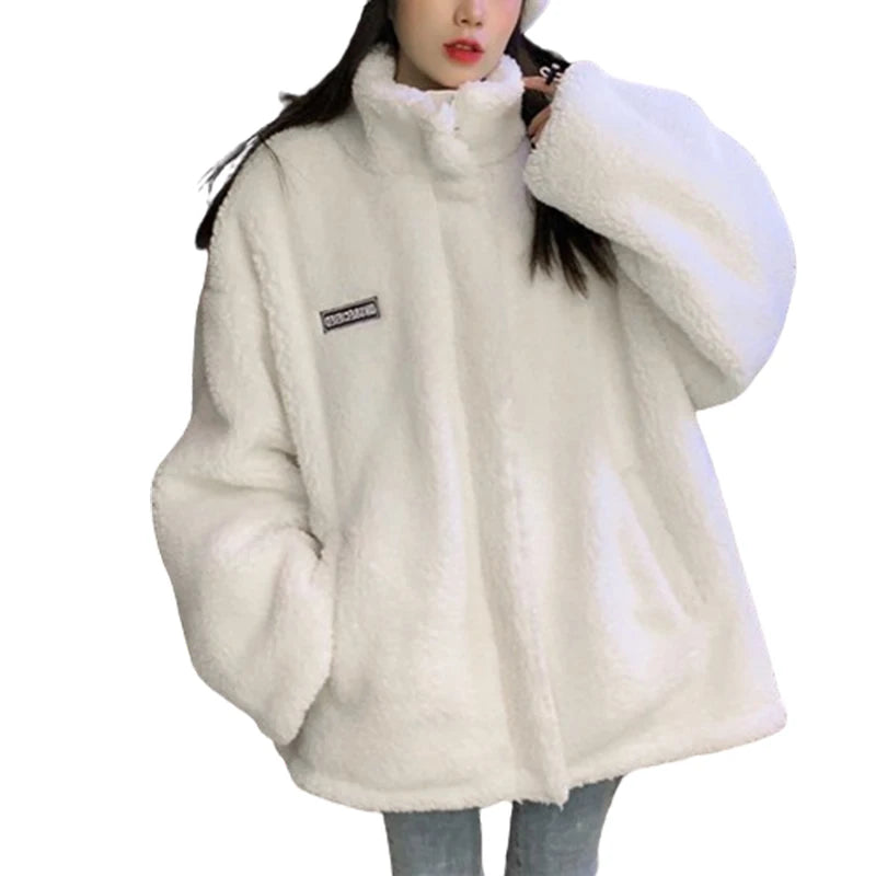 Oversized Fleece Zip-Up Jacket