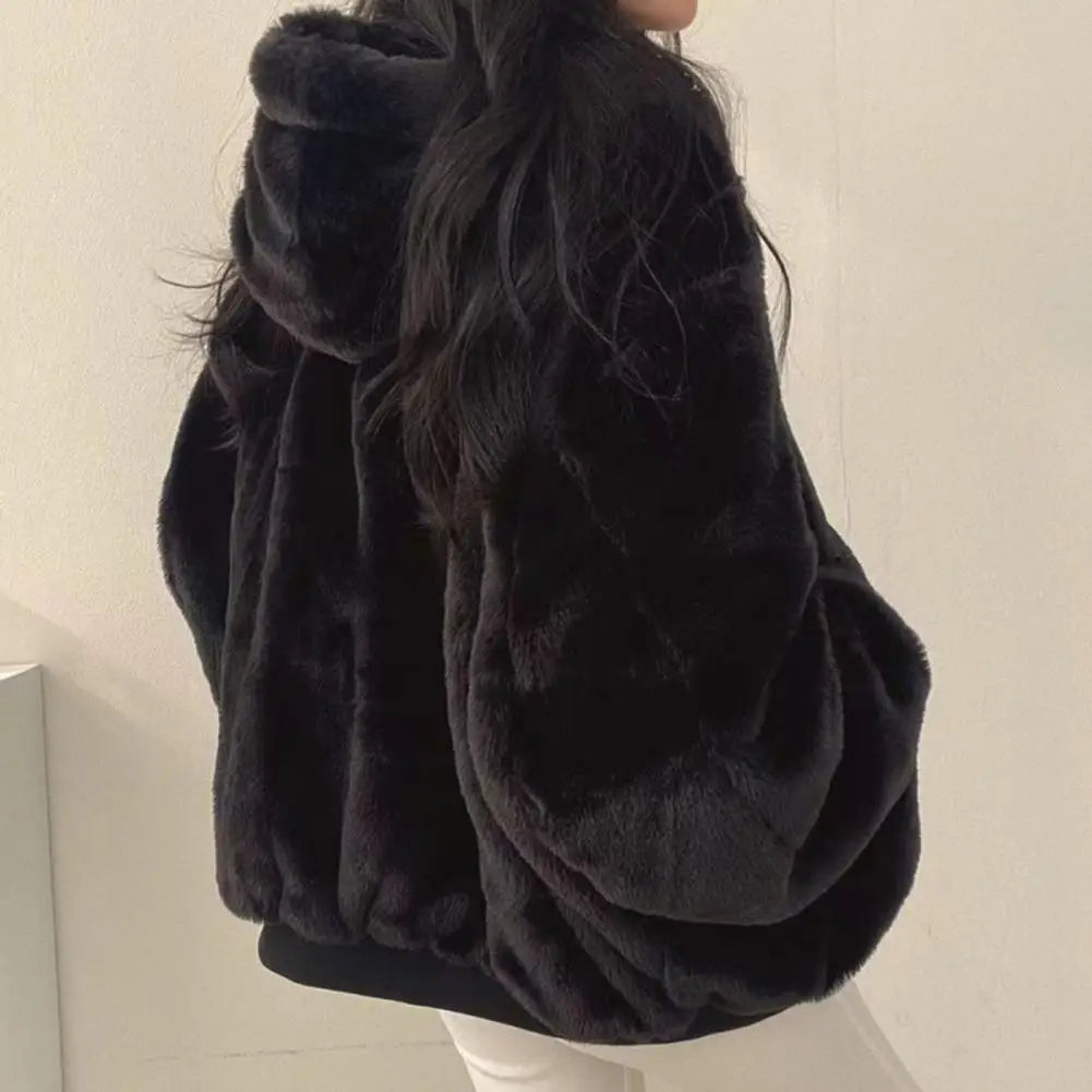 Reversible Oversized Fur-Lined Bomber Jacket