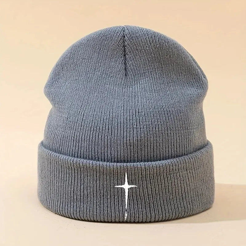 Minimalist Cross Embroidered Beanie