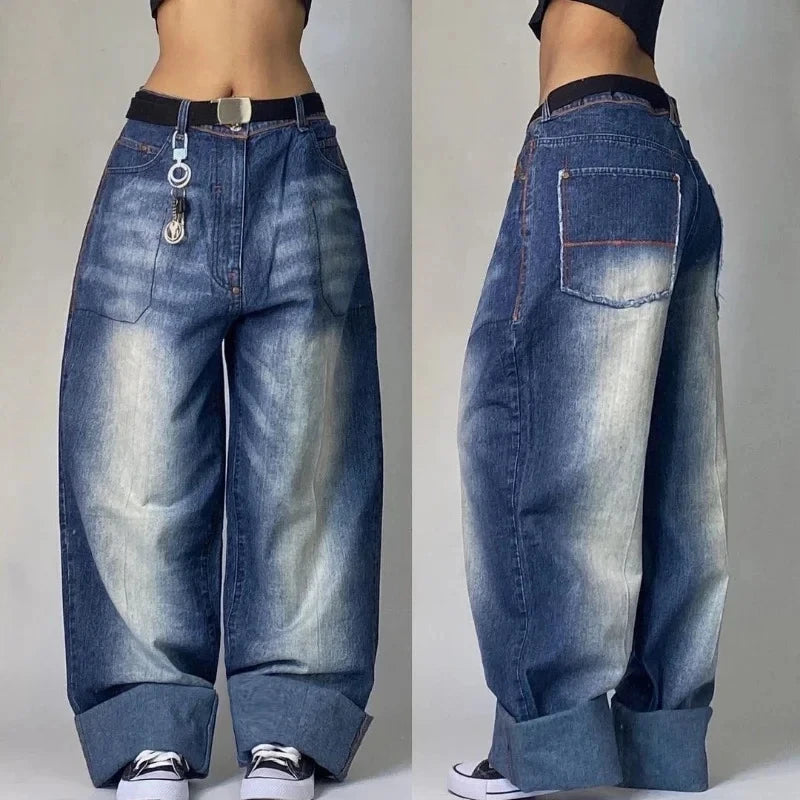 FERION Solid Baggy Jeans