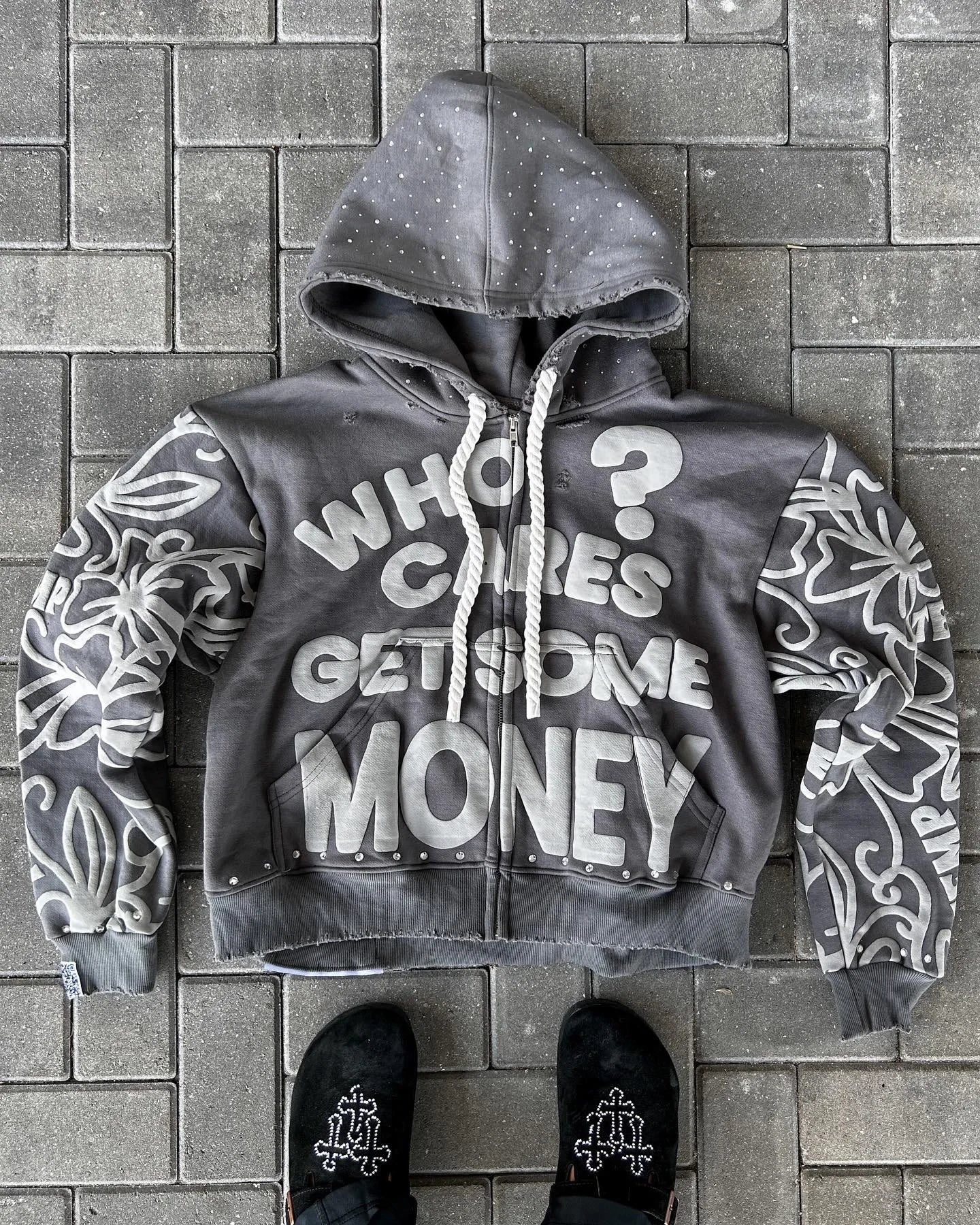 Y2K Zip Hoodie American Hip Hop