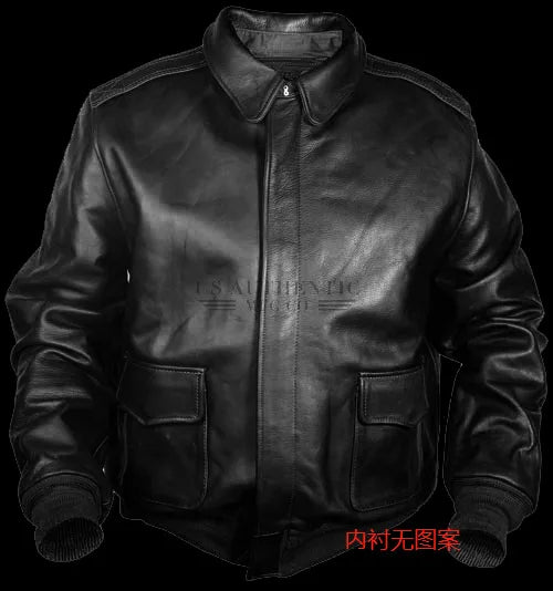 Men’s Classic Leather Bomber Jacket