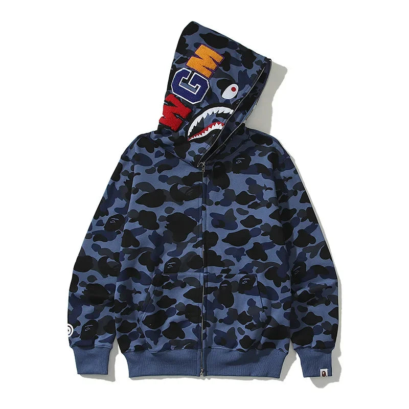 AAPE BY A BATHING APE Classic Camouflage Shark Autumn Hoodie