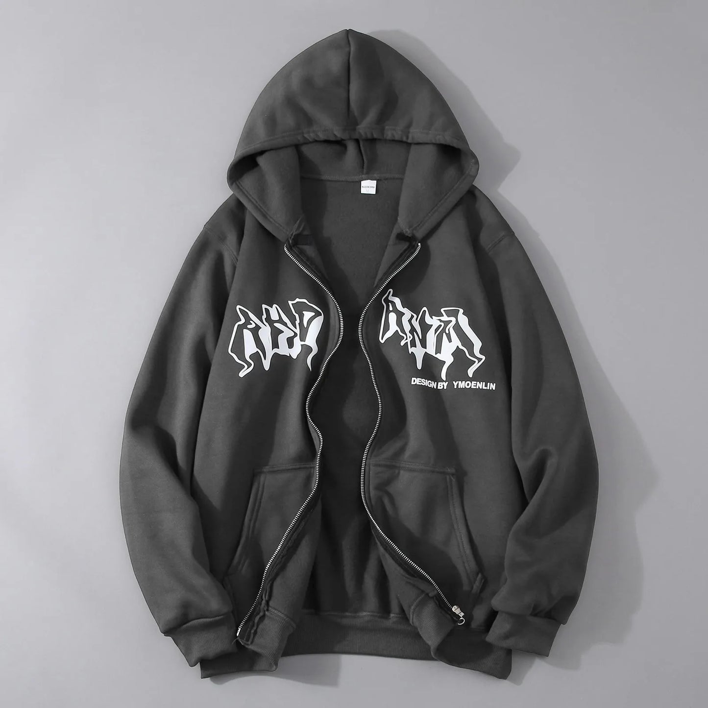 CLASS OF 2030 Gothic Letter Zip Up Hoodie