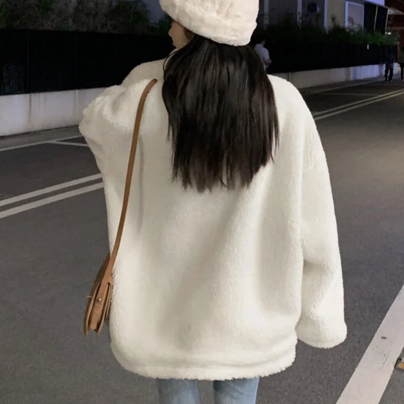 Oversized Fleece Zip-Up Jacket