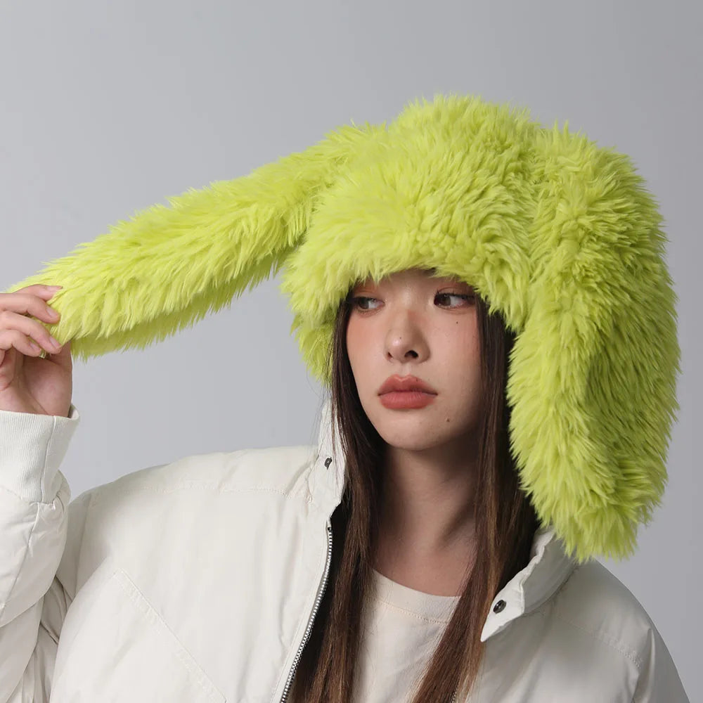 Fluffy Bunny Ear Hat