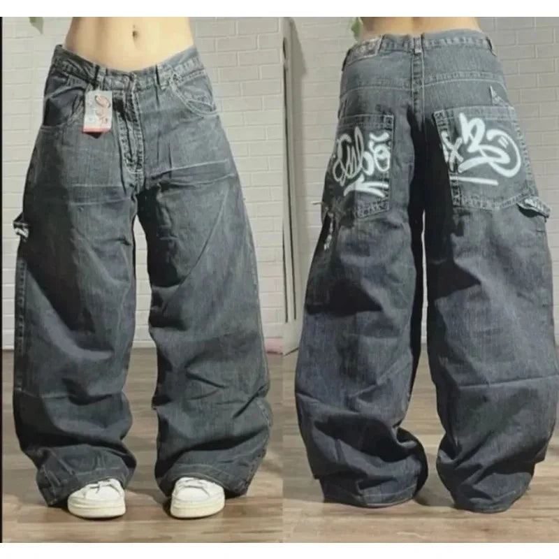 FERION Solid Baggy Jeans