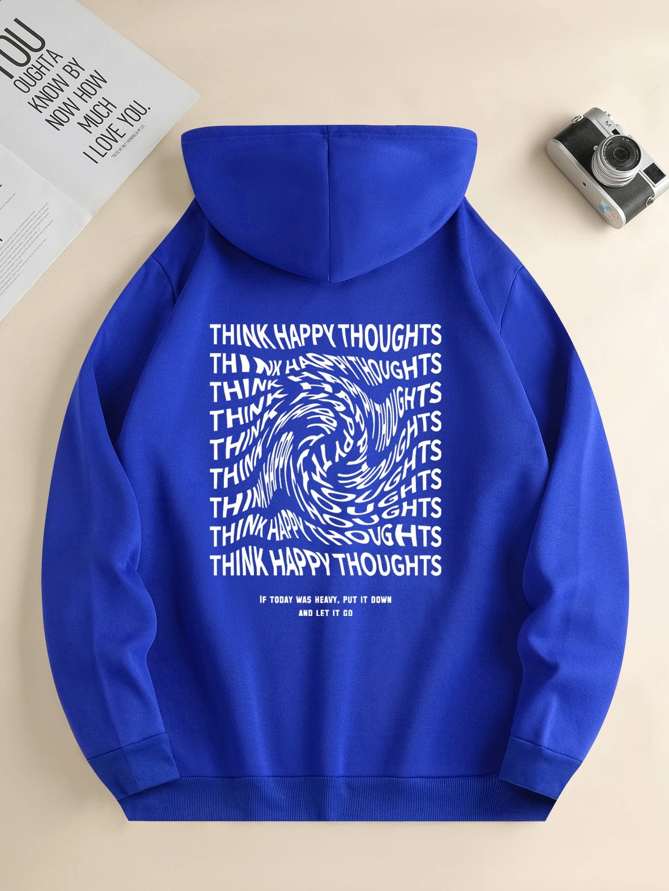 "THINK HAPPY THOUGHTS" Long Sleeve Hoodie