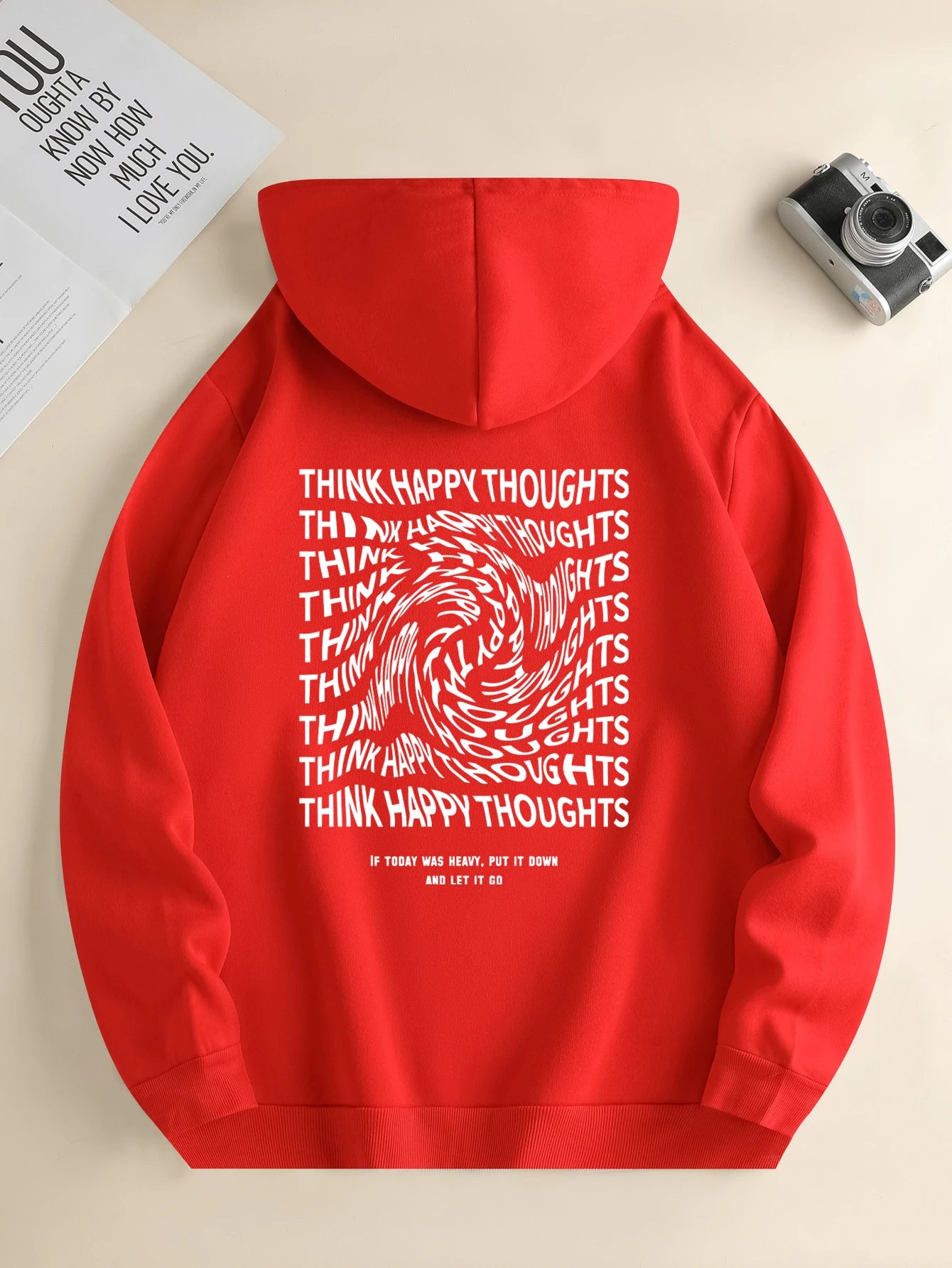 "THINK HAPPY THOUGHTS" Long Sleeve Hoodie