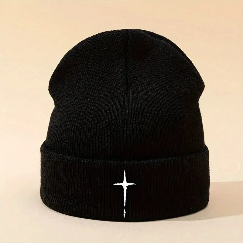 Minimalist Cross Embroidered Beanie