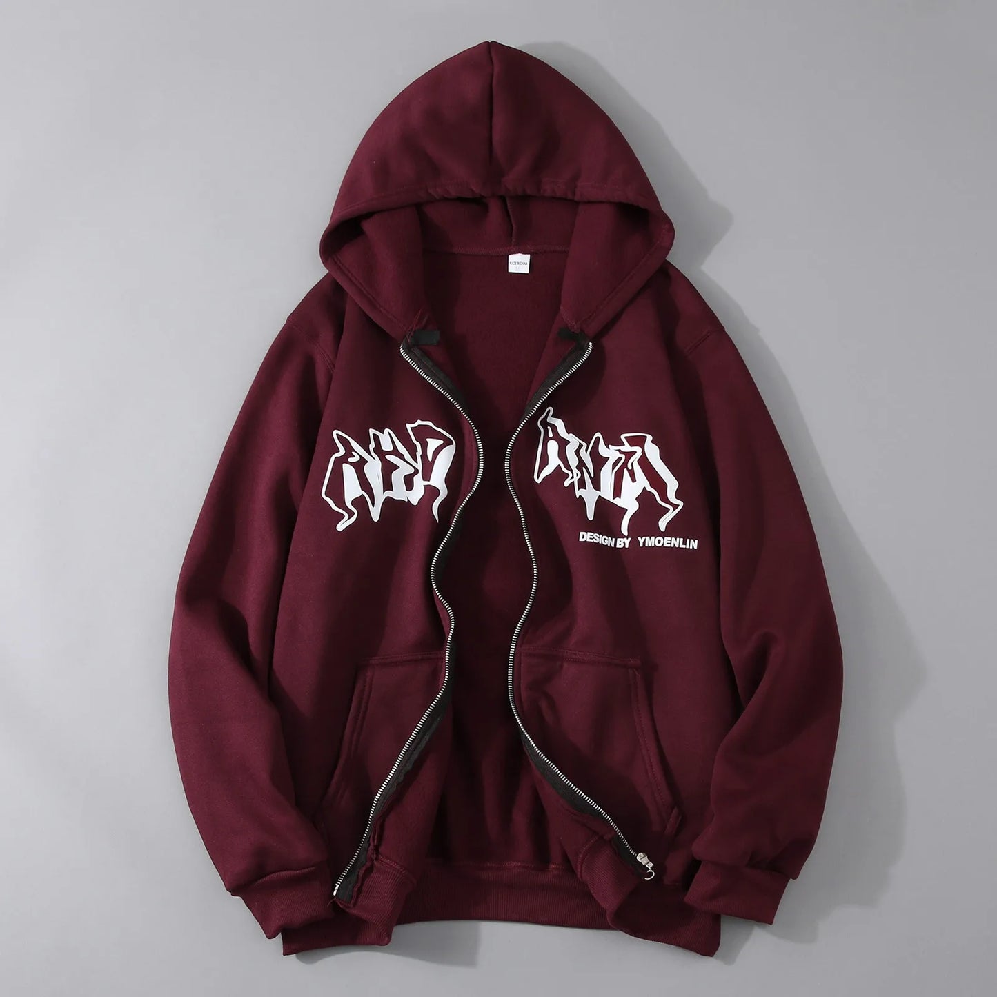 CLASS OF 2030 Gothic Letter Zip Up Hoodie