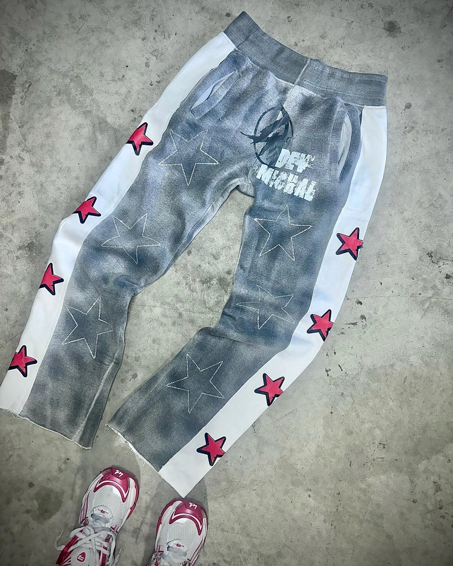 Y2K baggy Pants Men Harajuku Star Pattern High Quality Retro Casual Pants Streetwear