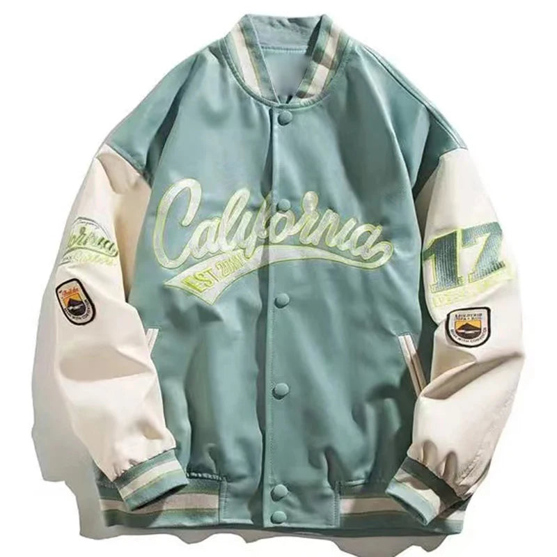 Varsity PU Leather Jacket California