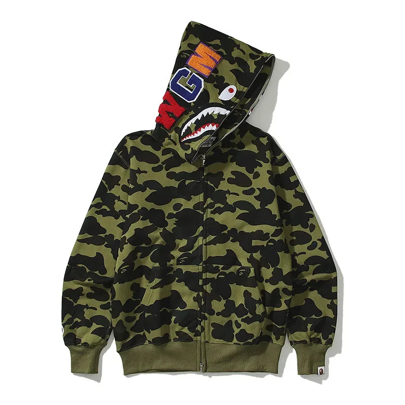 AAPE BY A BATHING APE Classic Camouflage Shark Autumn Hoodie