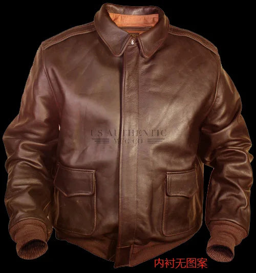 Men’s Classic Leather Bomber Jacket