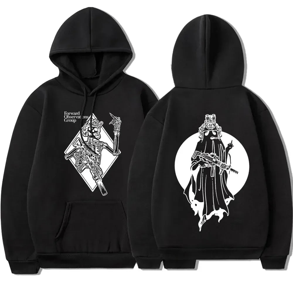 Skeleton $ Graffiti Printed Hoodie