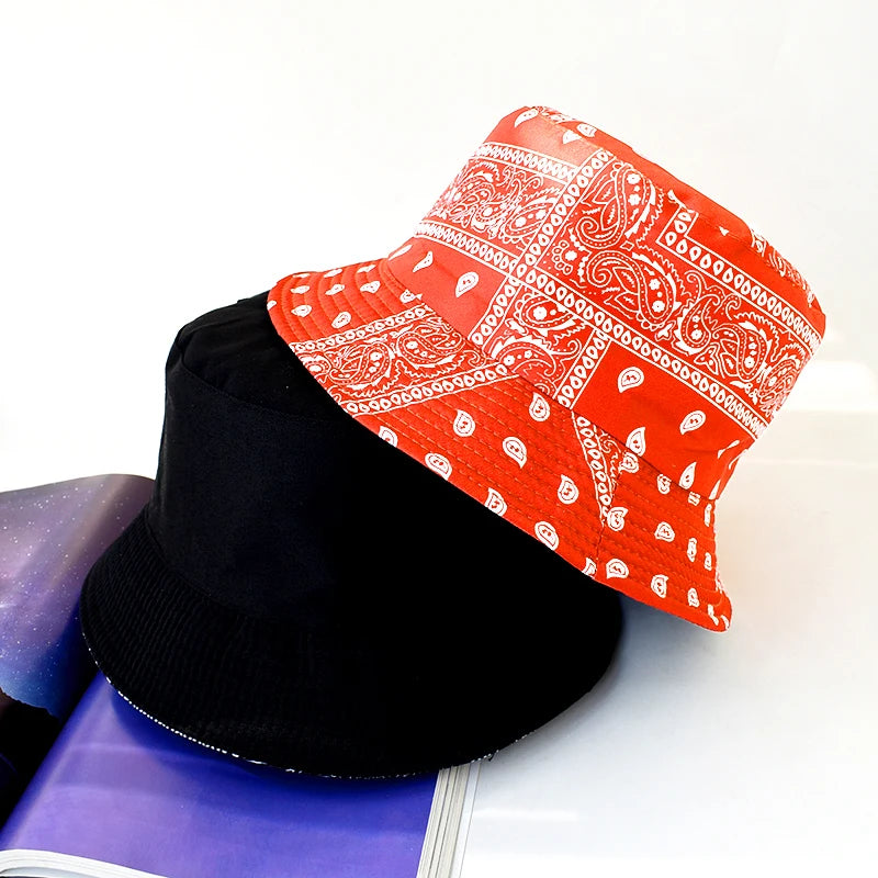 Reversible Bandana Print Bucket Hat