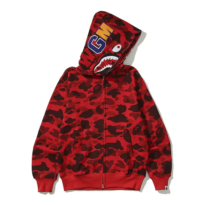 AAPE BY A BATHING APE Classic Camouflage Shark Autumn Hoodie