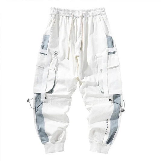 Men's Letter Flap Pocket Drawstring Cargo Pants