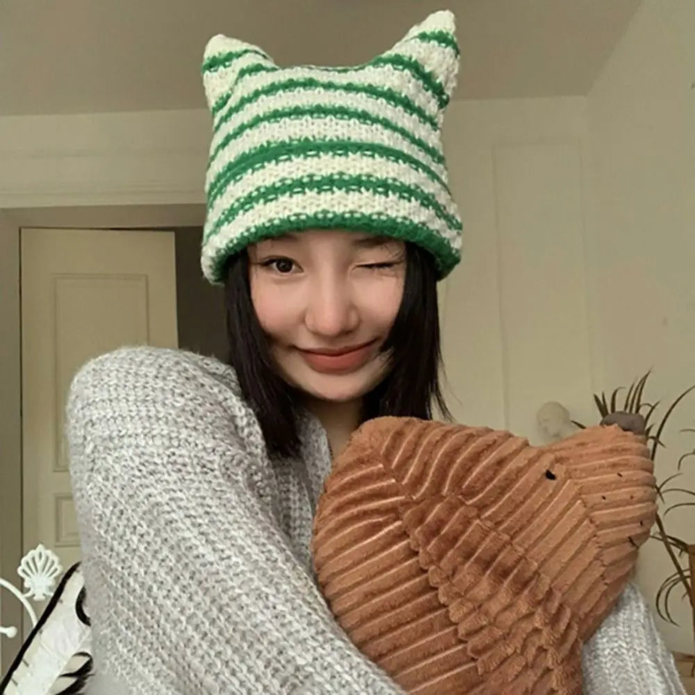 Cute Knitted Cat Ear Hat