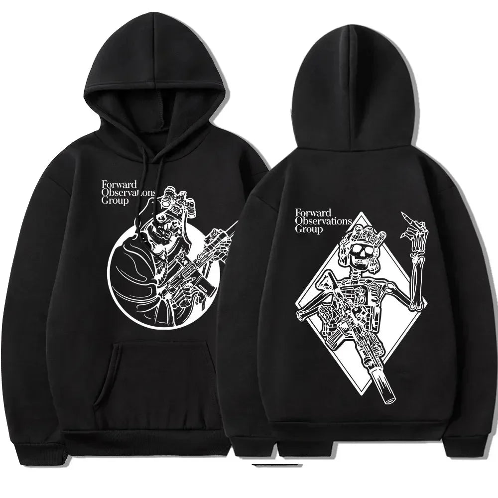 Skeleton $ Graffiti Printed Hoodie