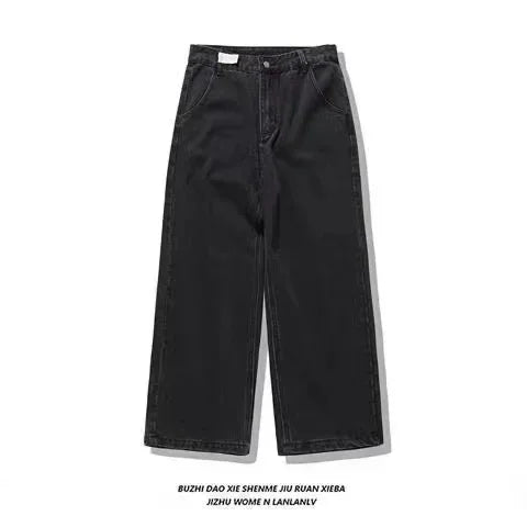 American Hip-Hop Loose Men Oversized Jeans Embroidered