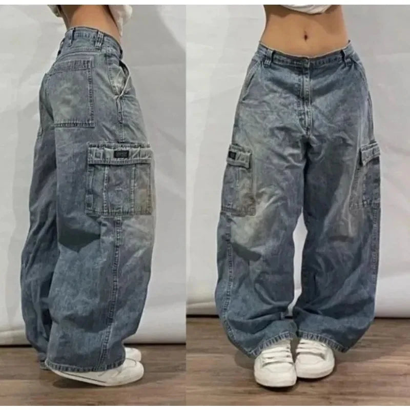 FERION Solid Baggy Jeans