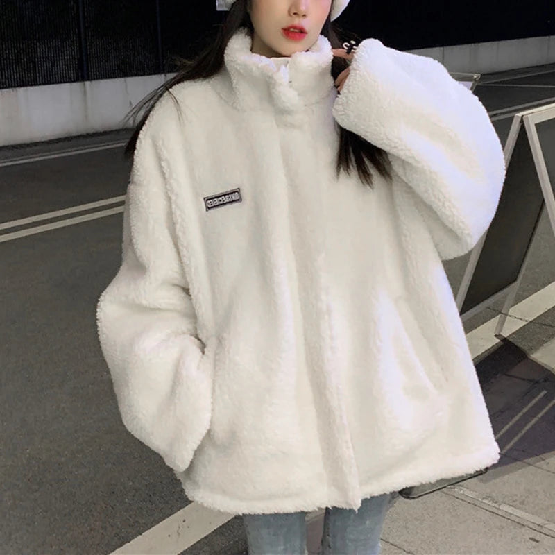 Oversized Fleece Zip-Up Jacket